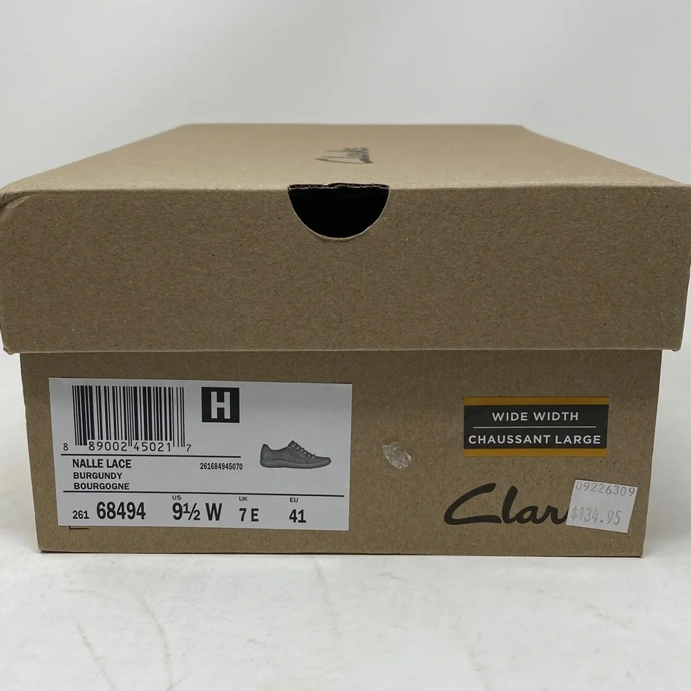 Clarks Nalle Lace Sneaker Burgundy Suede Zip Wide Width Comfort Walking Shoe